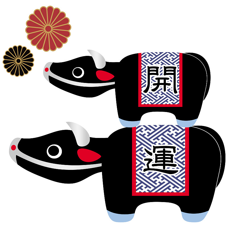 牛人偶插图矢量牛图日本。矢量图下载
