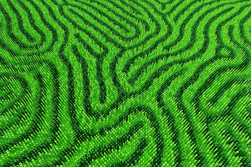 绿色迷宫图案抽象背景摄影图片