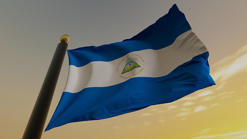 尼加拉瓜旗摄影图片