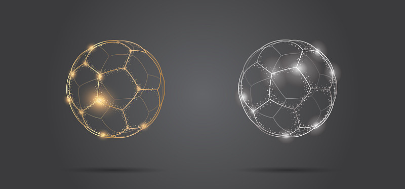 足球风格在透明发光球图片下载