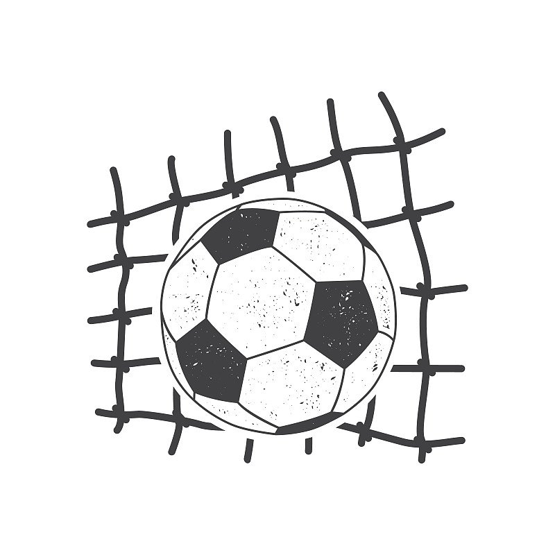 足球球门网中的图标剪影。矢量插图孤立在白色背景上。足球里的球网运动器材。图片下载