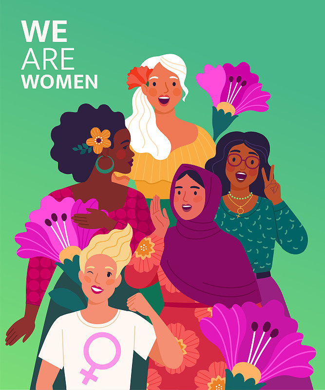 我们是女人。国际妇女节概念。图片下载