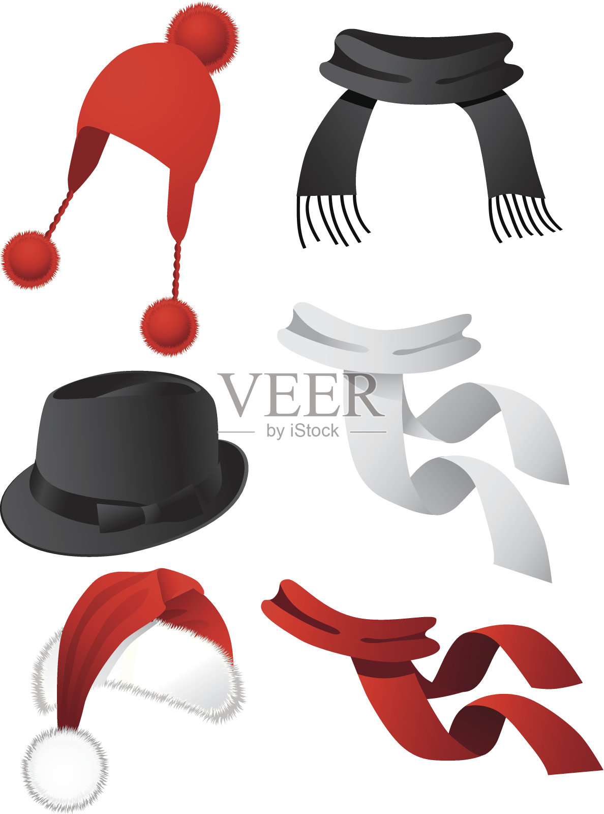 帽子和围巾2插画图片素材