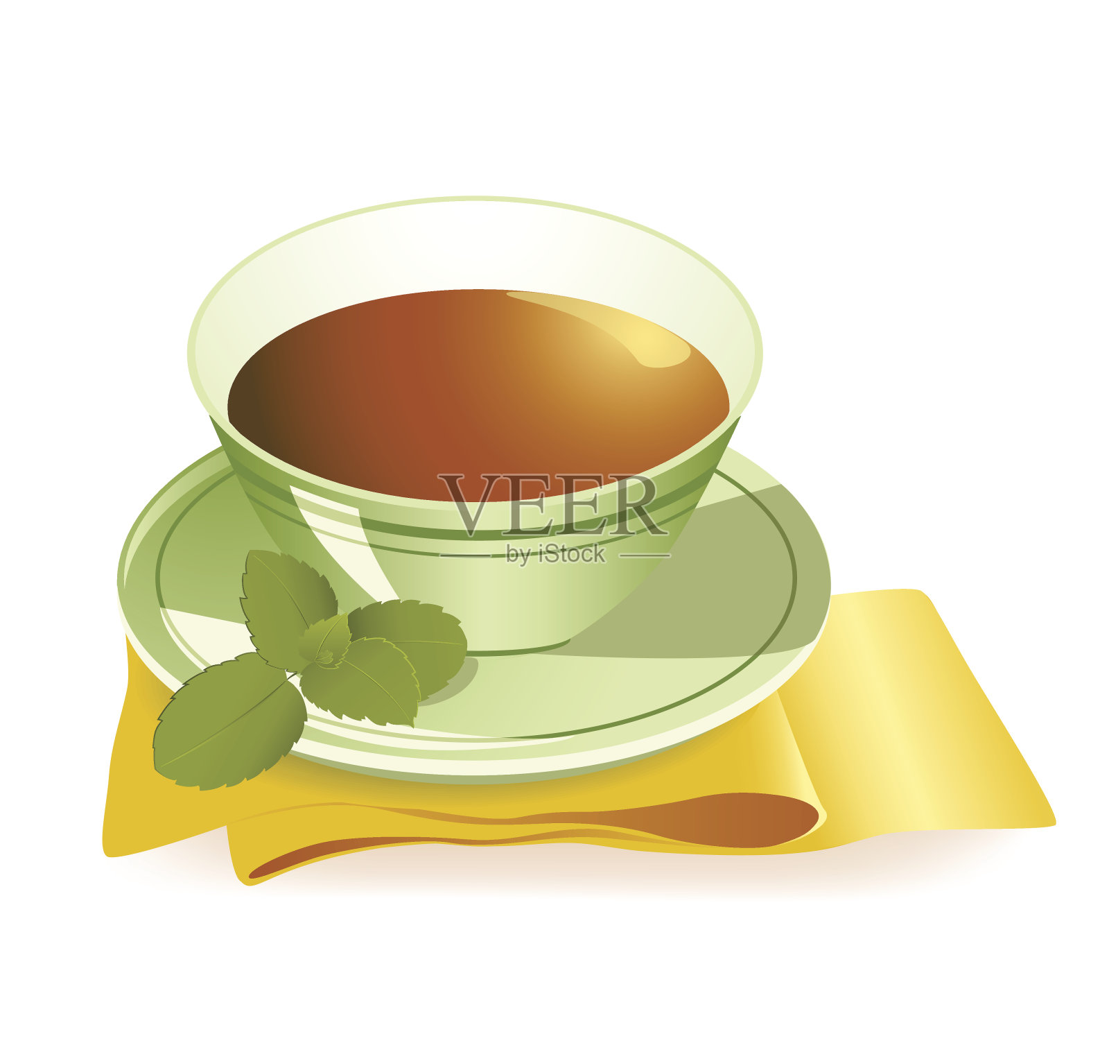杯茶插画图片素材