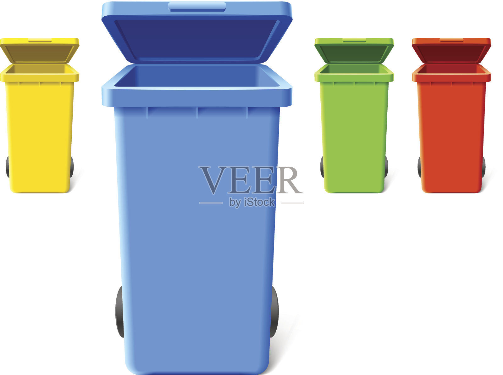 色彩斑斓的垃圾箱设计元素图片