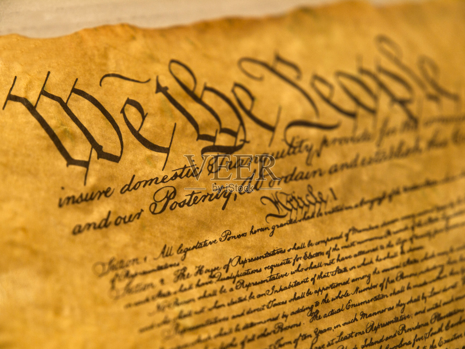 美国宪法羊皮纸照片摄影图片