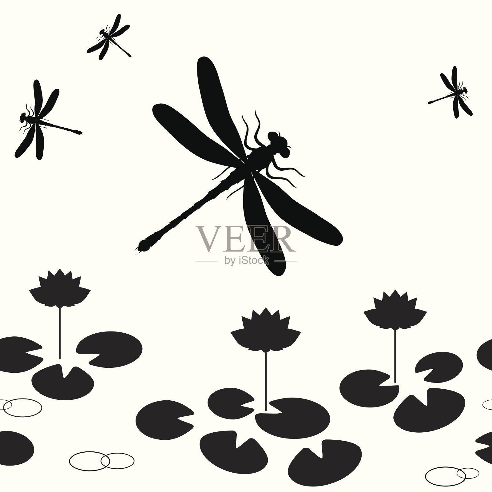 蜻蜓无缝插画图片素材