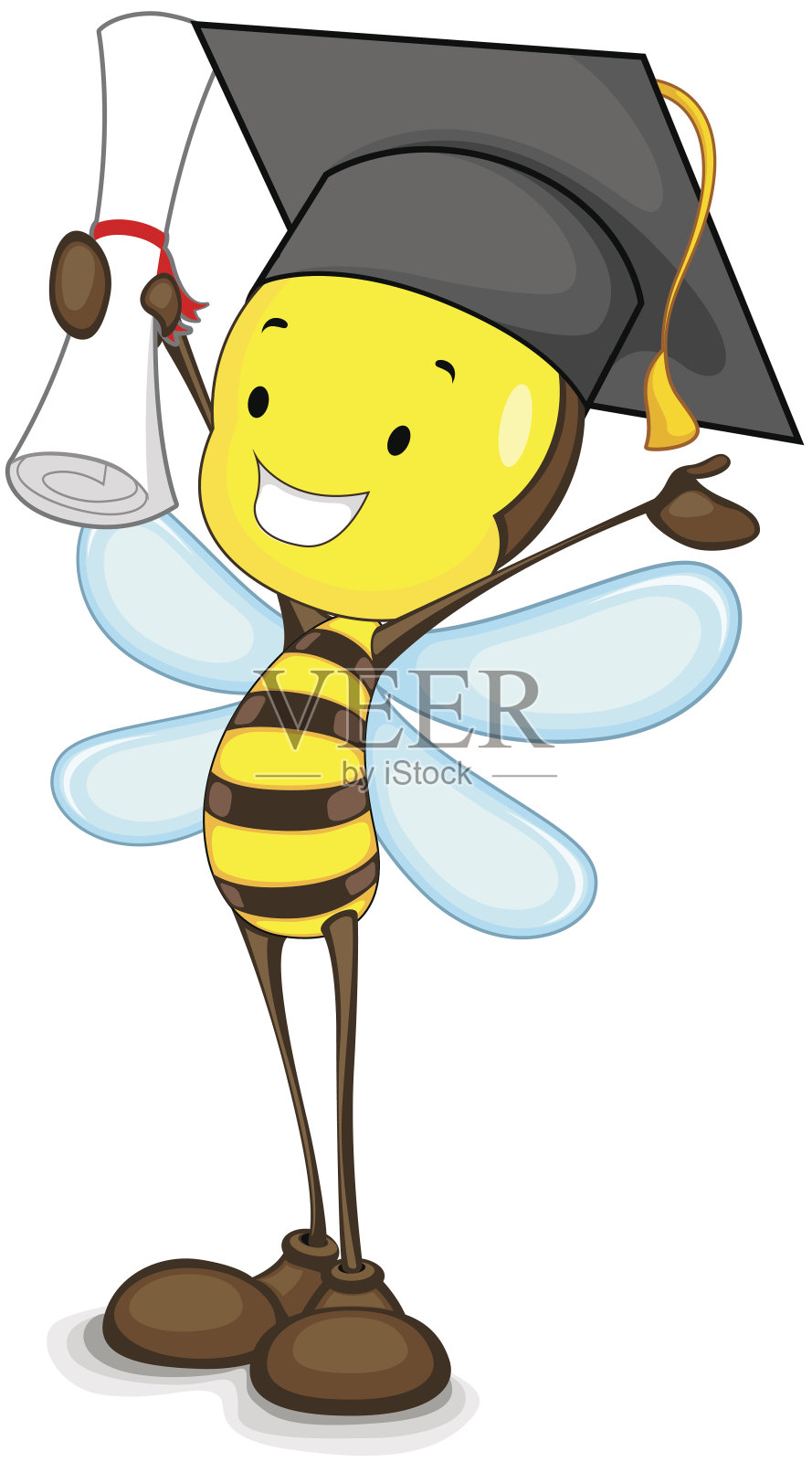 毕业的蜜蜂插画图片素材