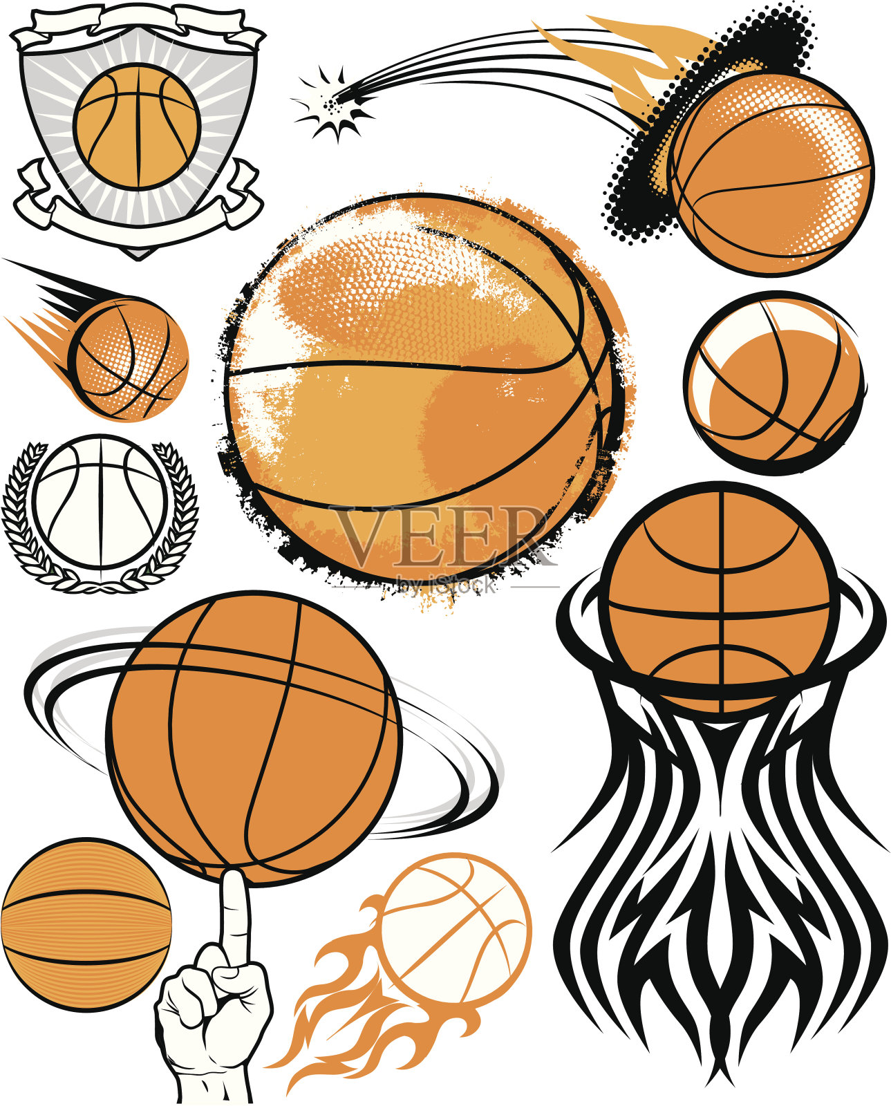 设计元素-篮球插画图片素材
