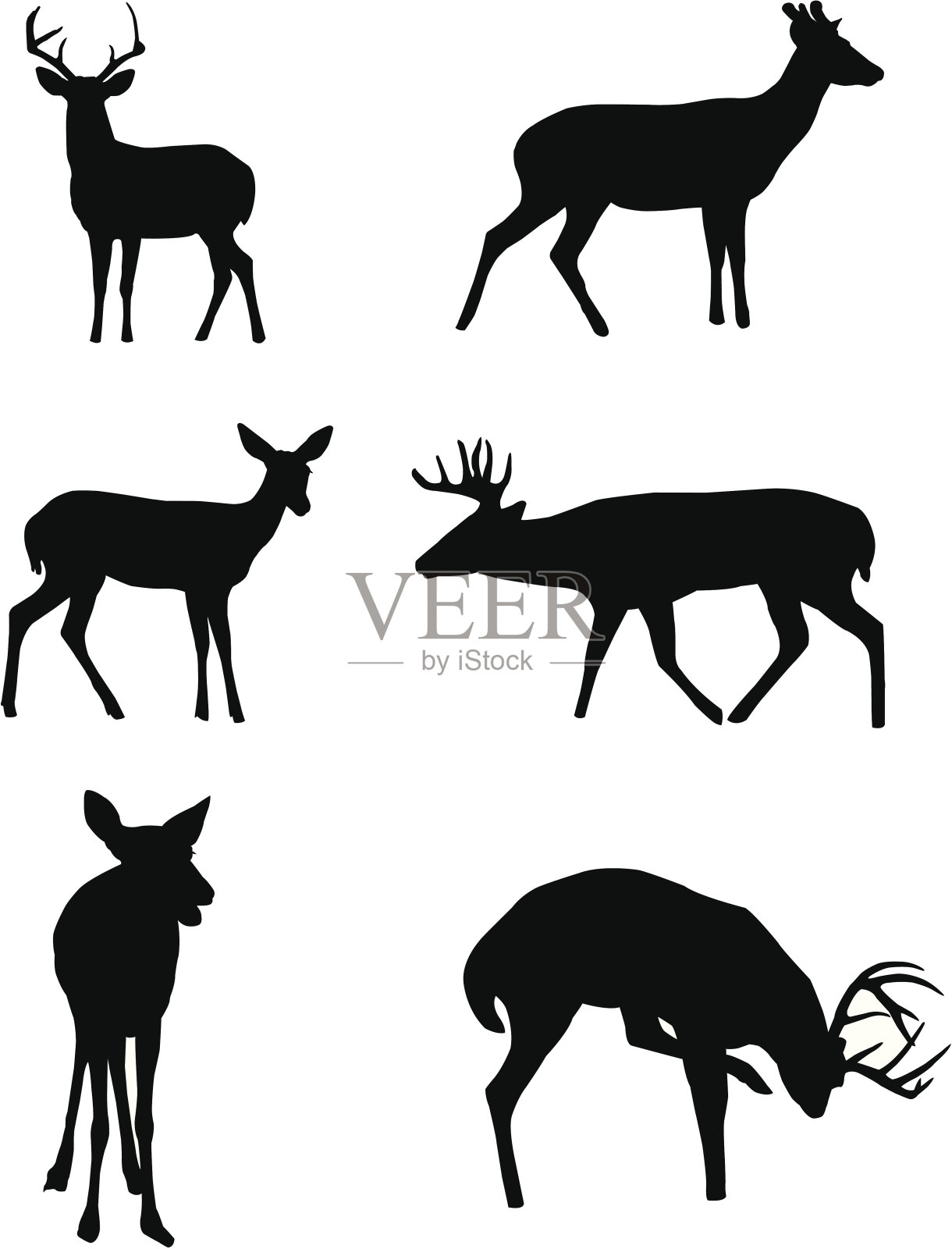 鹿轮廓插画图片素材
