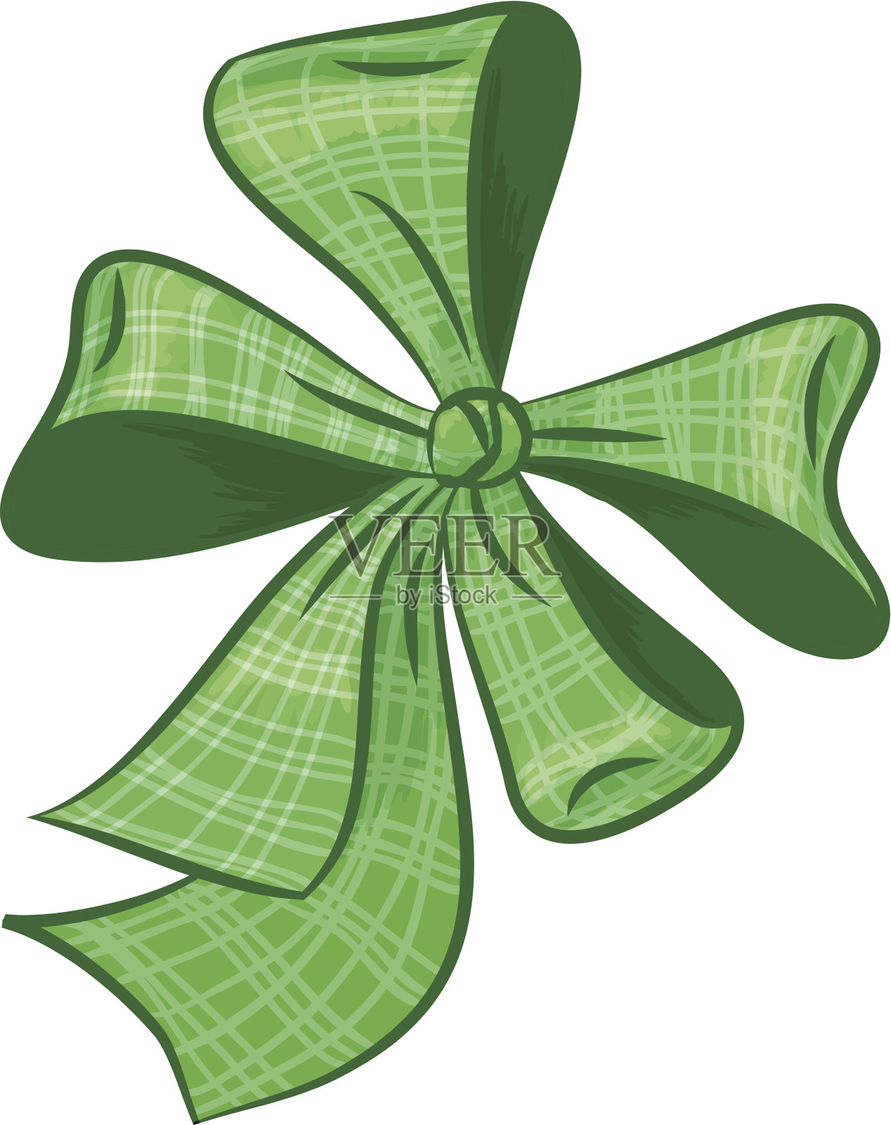 绿色的弓设计元素图片