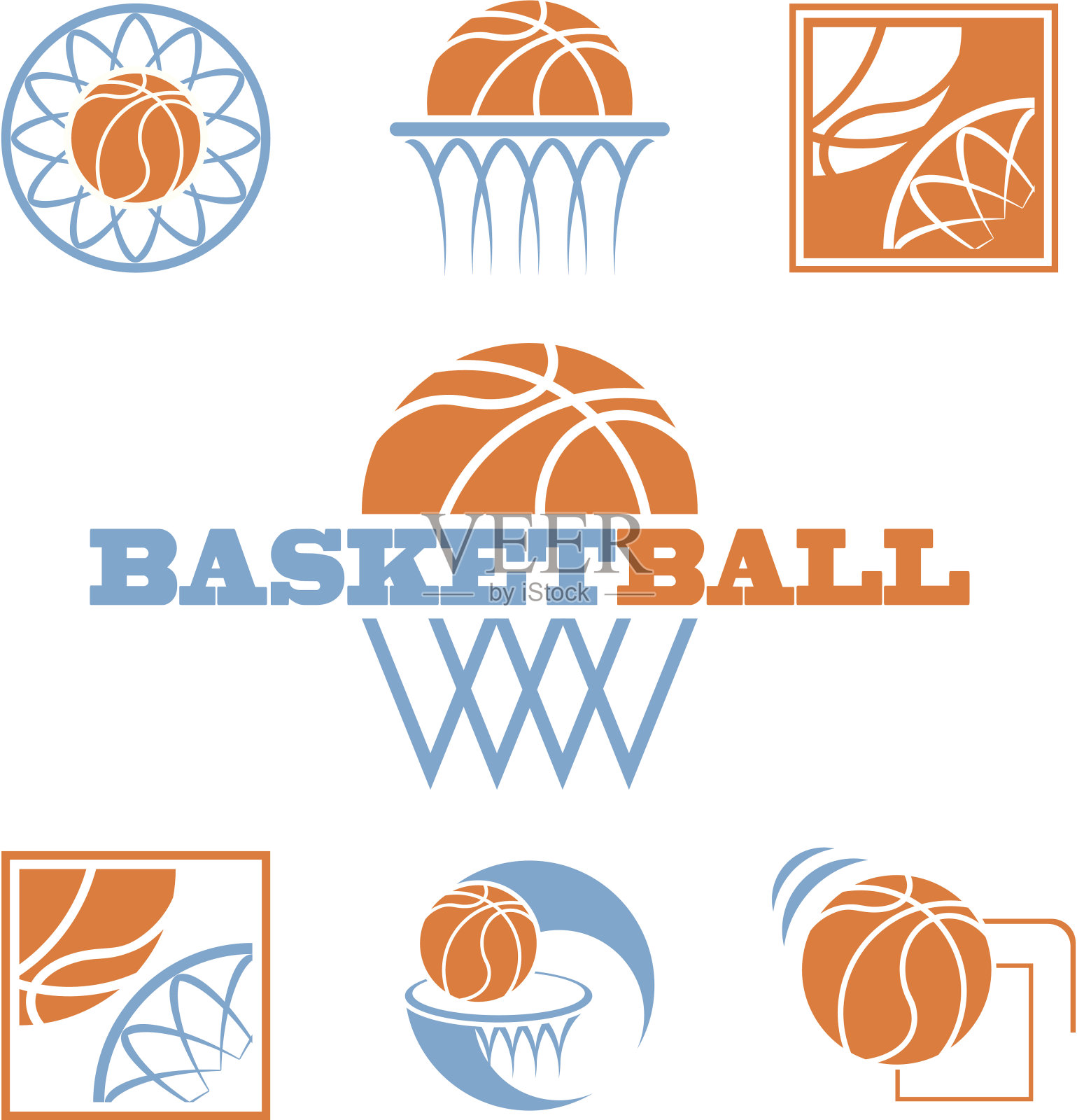 篮球偶像组插画图片素材