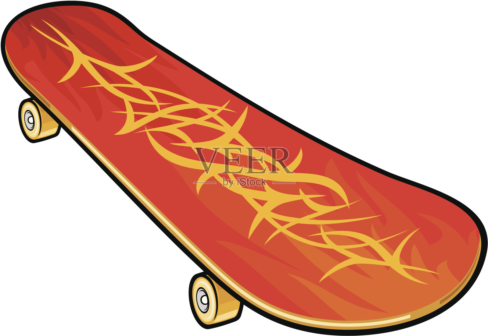 红色滑板设计元素图片