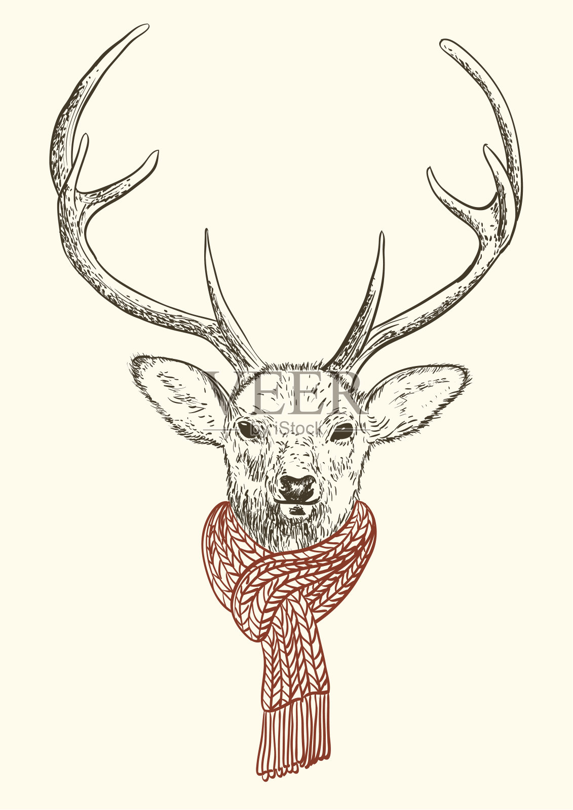 头鹿插画图片素材