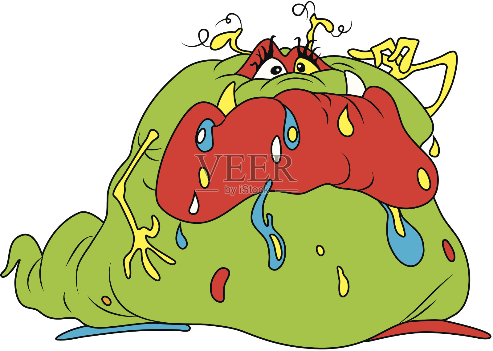 肥胖的细菌插画图片素材