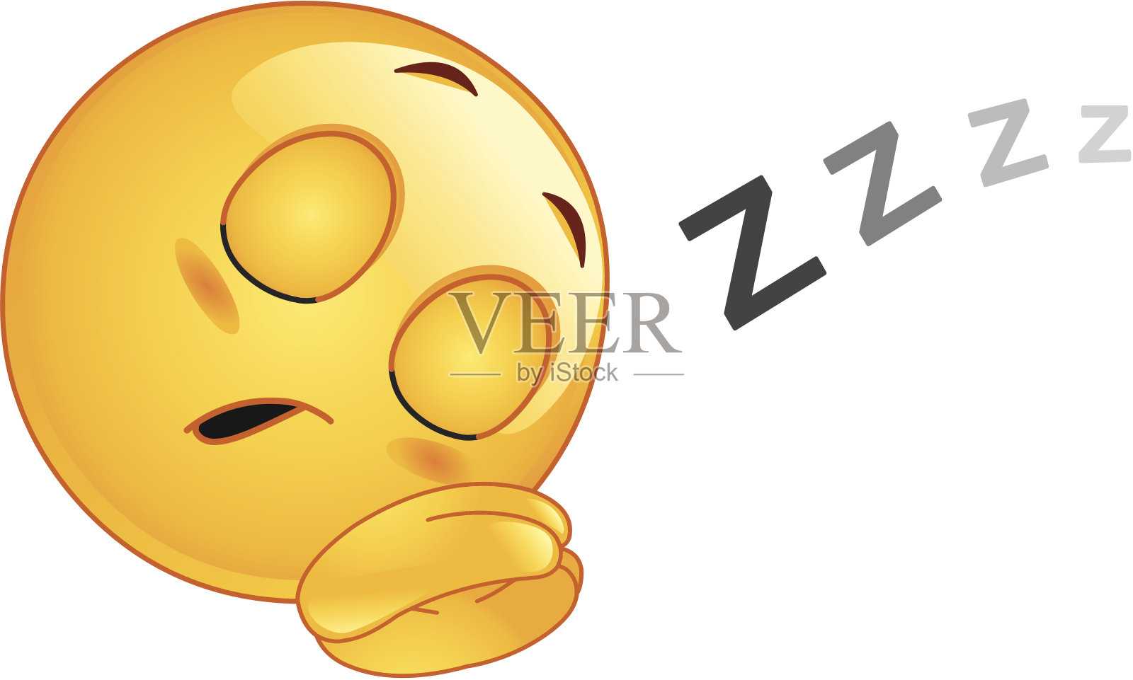 睡觉的表情符号插画图片素材