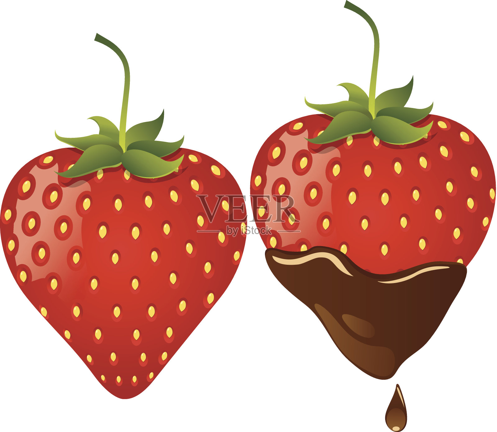 草莓巧克力中插画图片素材