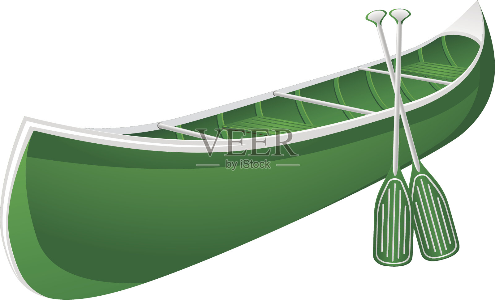 绿色和白色的独木舟矢量插图设计元素图片