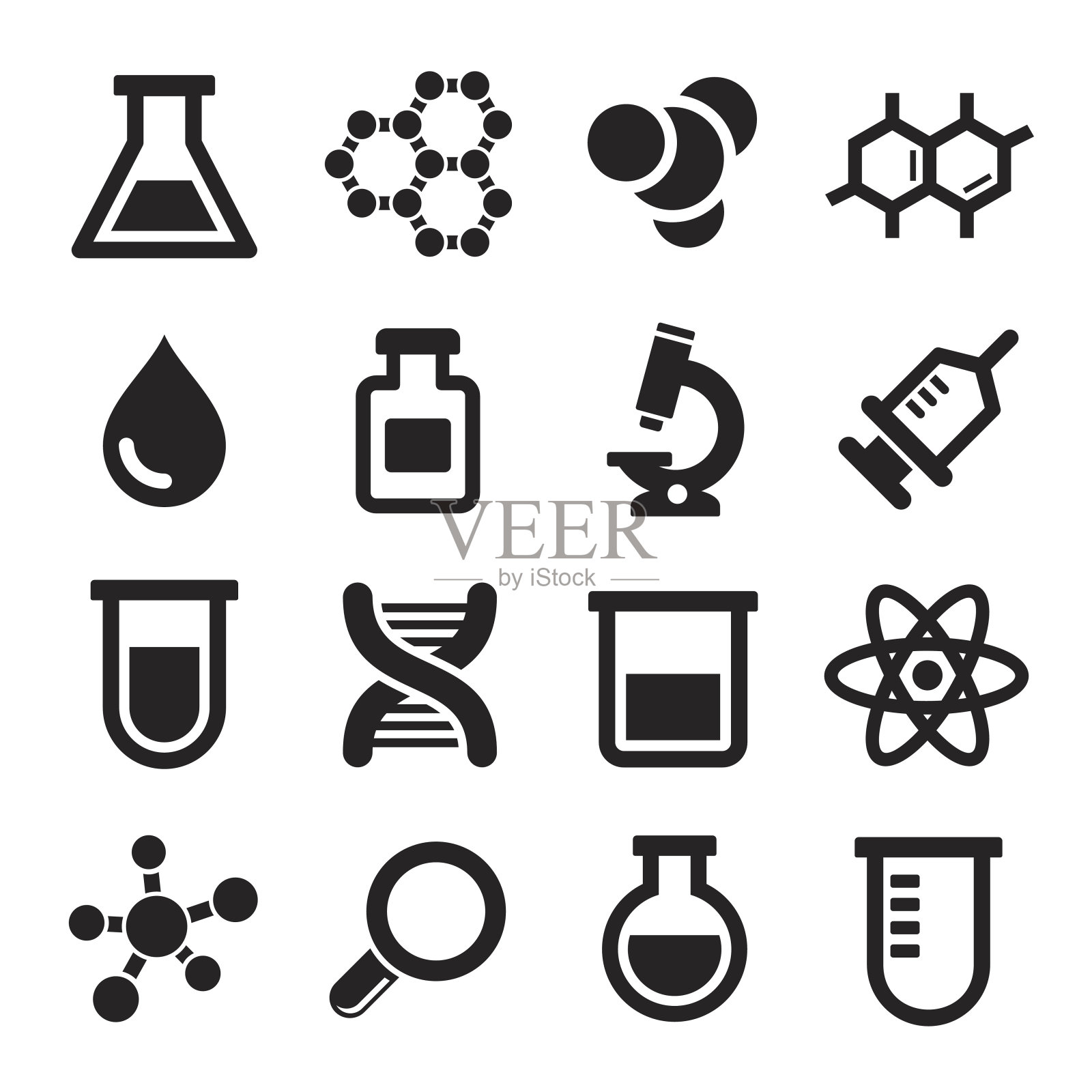 十六个化学科学图标图标素材