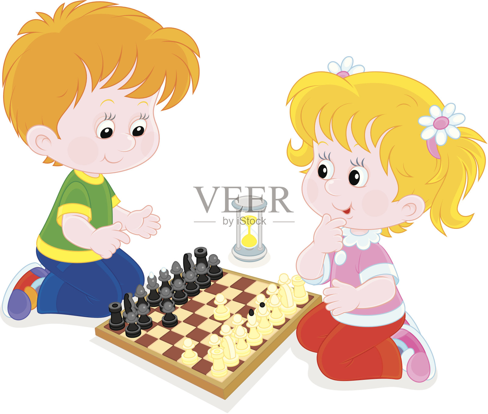 孩子们下棋设计元素图片