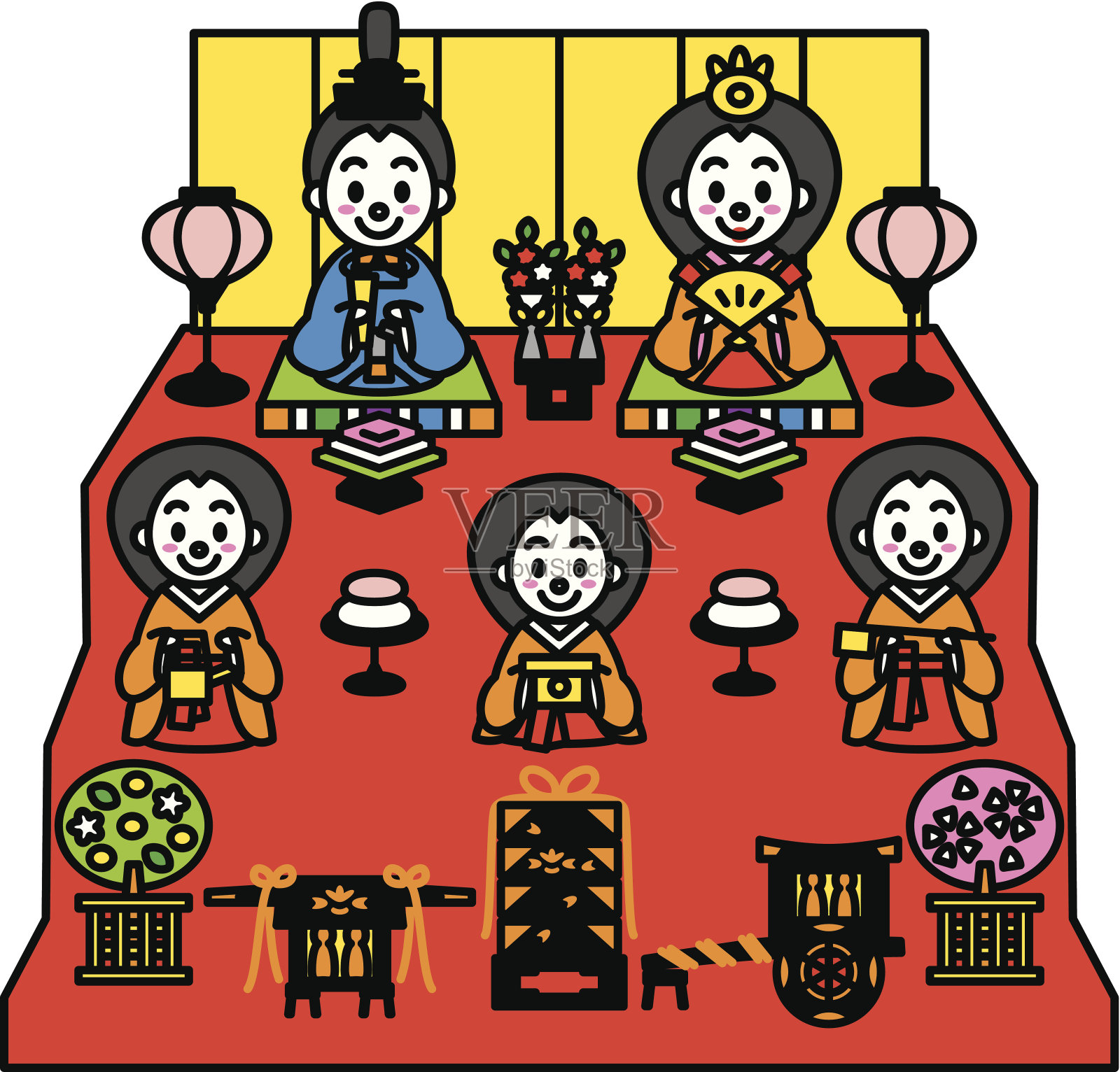 女儿节，日本的玩偶节插画图片素材