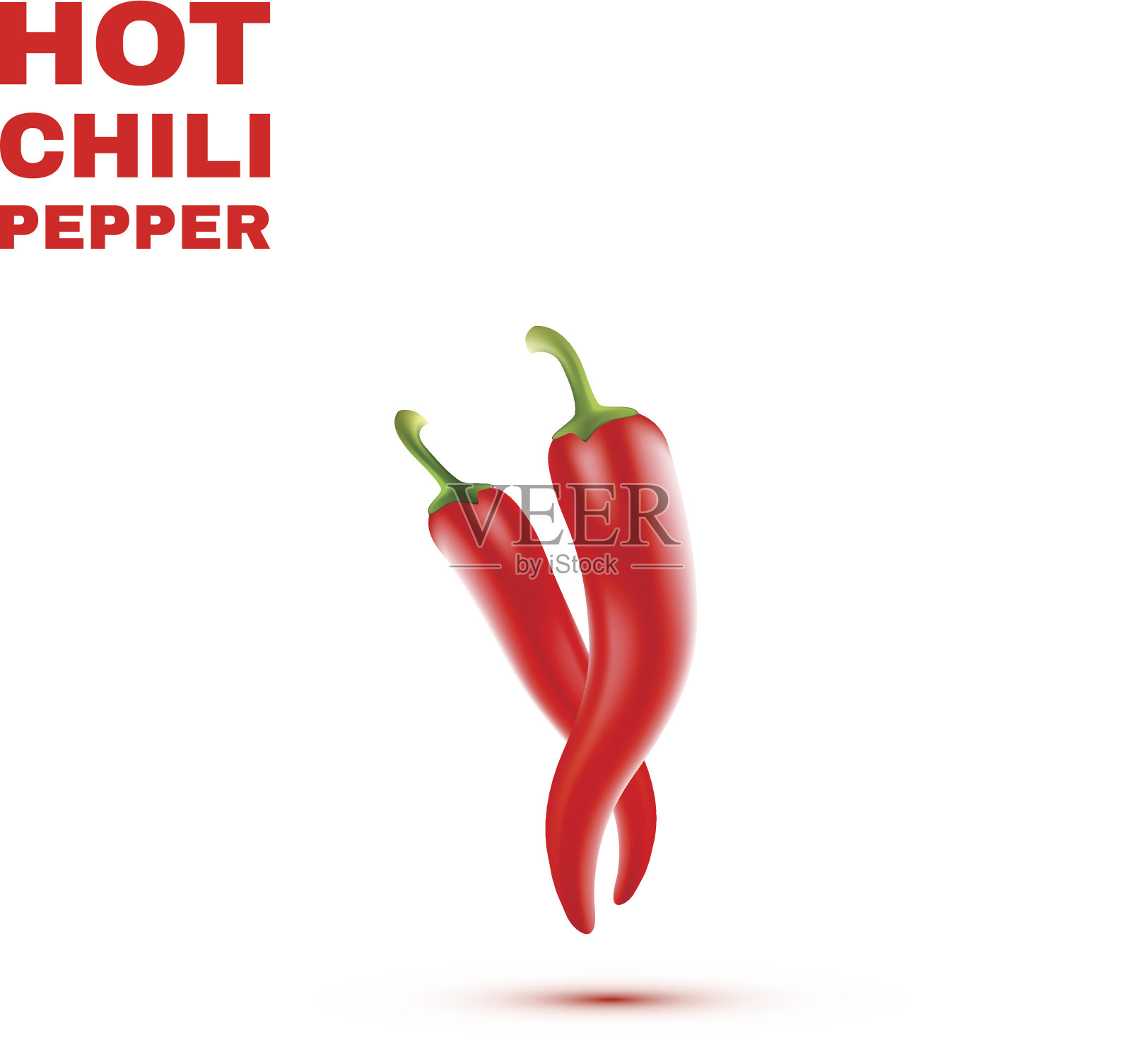 辣椒孤立在白色背景。向量插画图片素材
