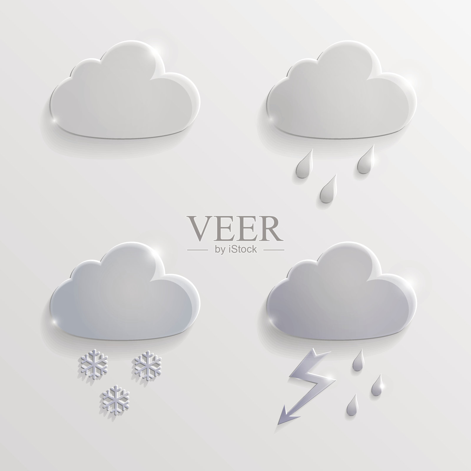 天气标志玻璃云插画图片素材