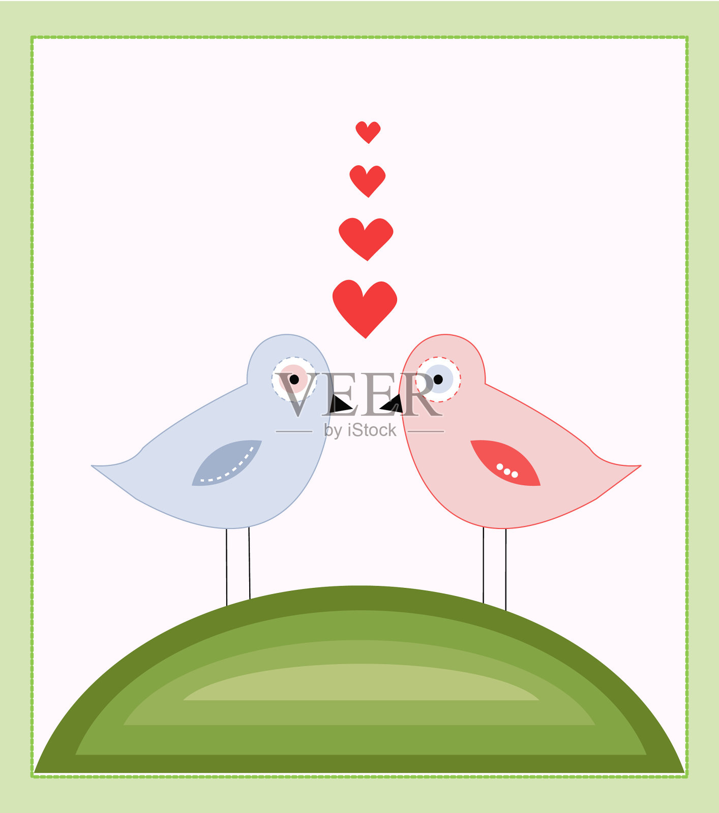 鸟类在爱插画图片素材