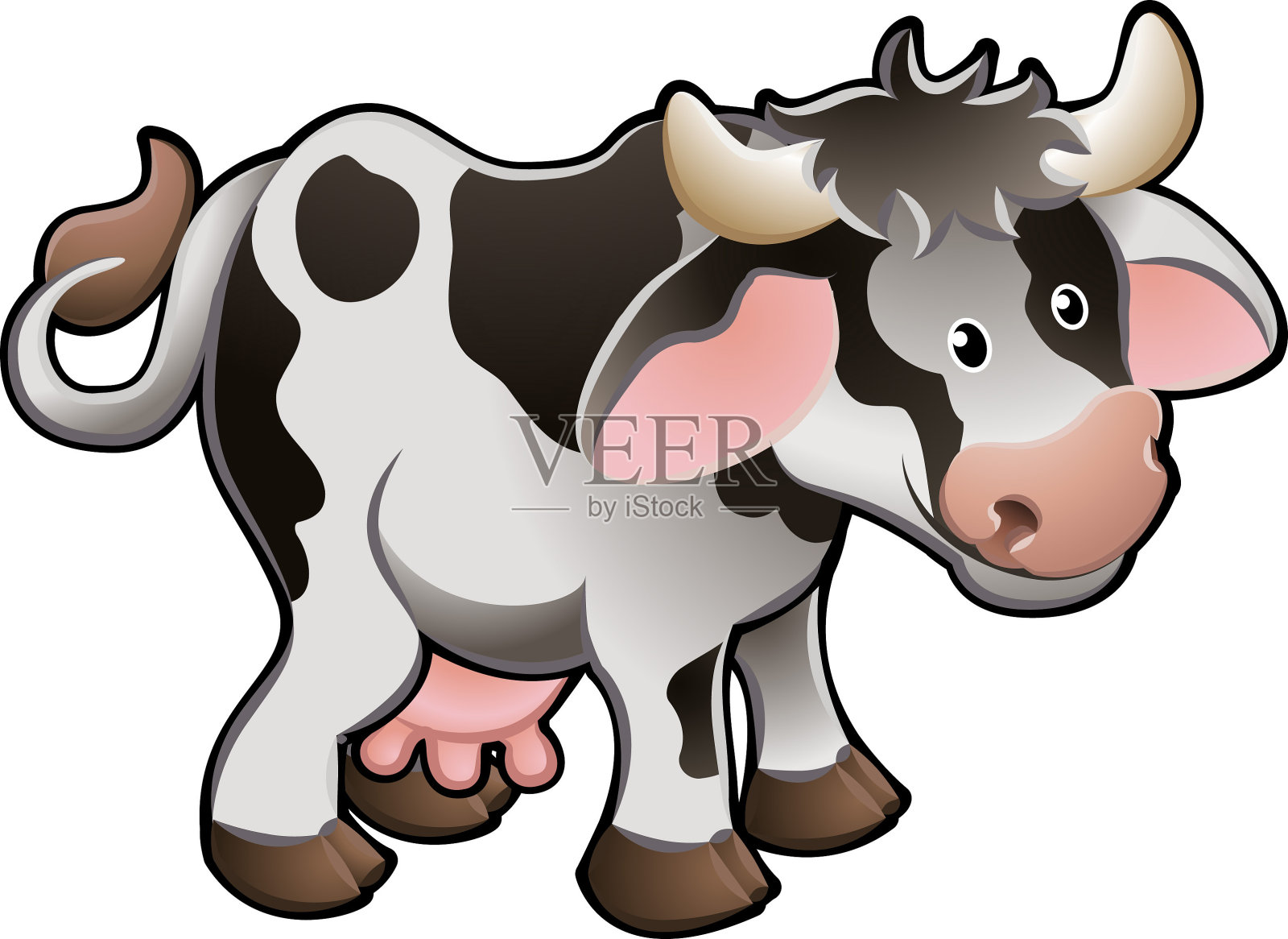 可爱的奶牛矢量插图插画图片素材