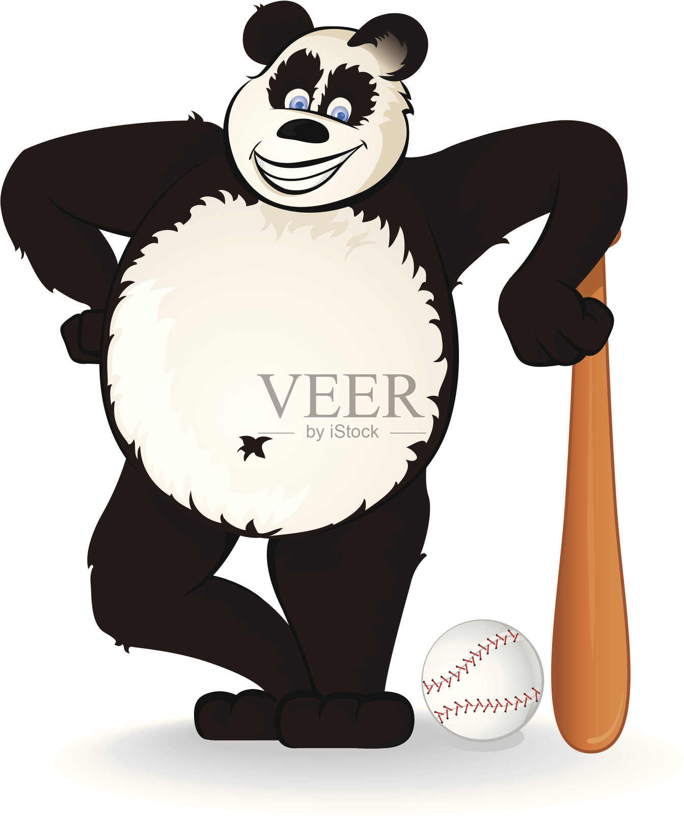 棒球熊猫插画图片素材