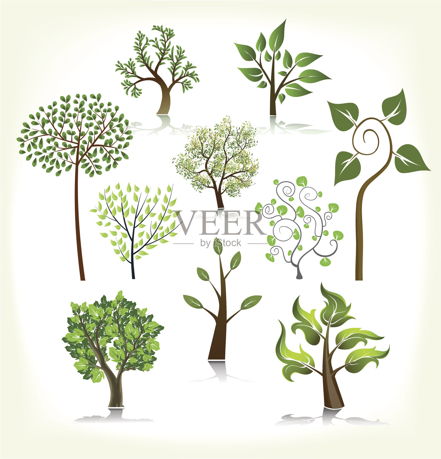 绿色的树插画图片素材