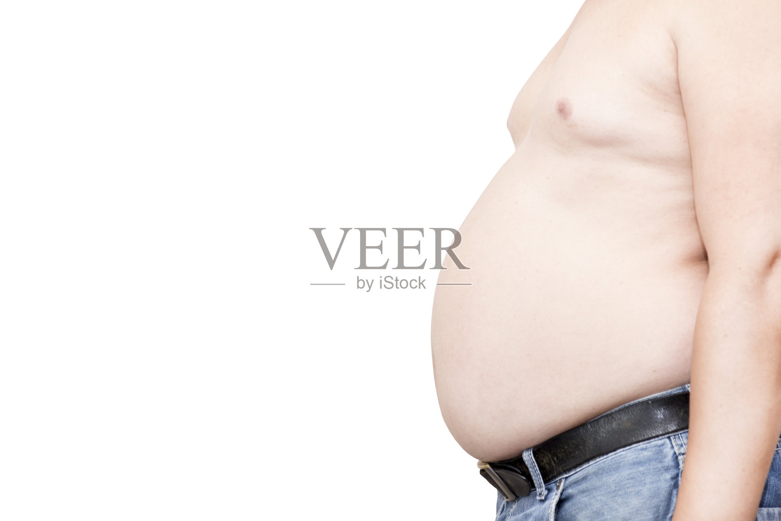 腹部肥胖的人大多从饮食行为上下手。照片摄影图片