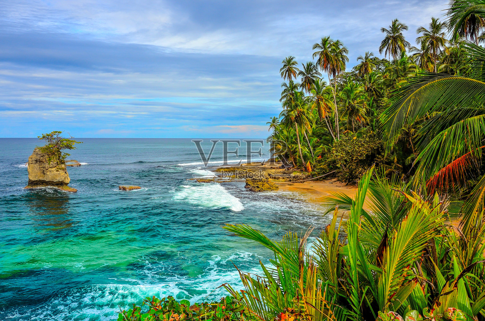 狂野加勒比海滩哥斯达黎加-曼萨尼约照片摄影图片