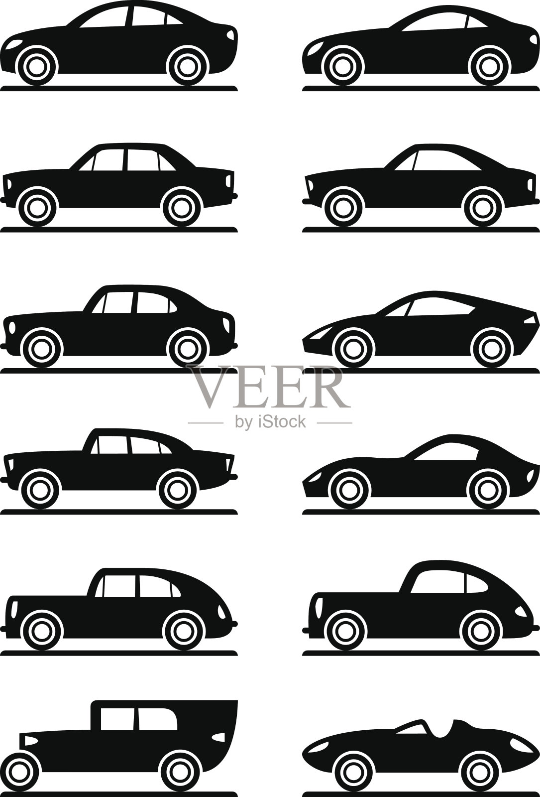 现代和老式汽车设计元素图片