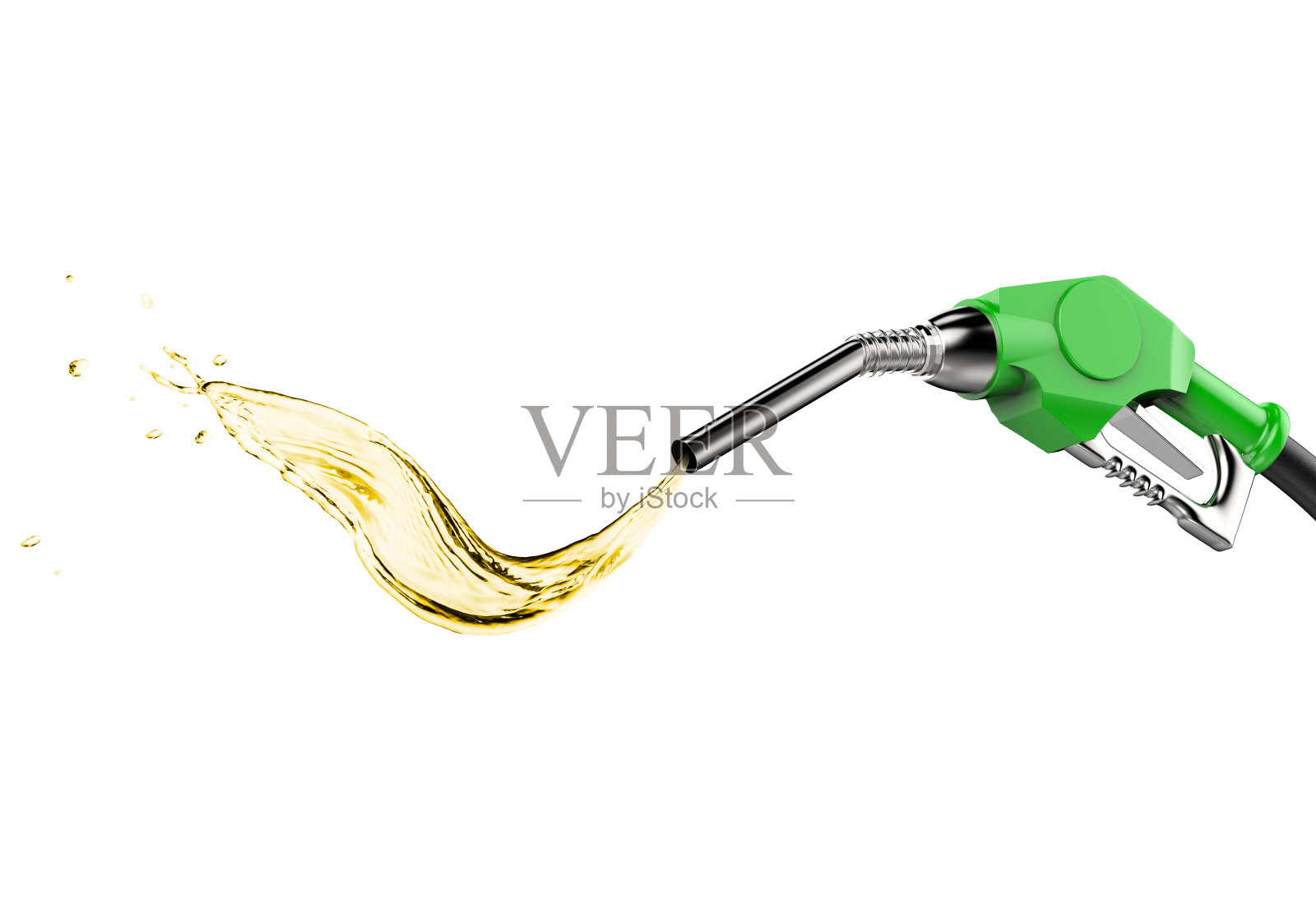 绿色气体泵喷嘴带油滴照片摄影图片