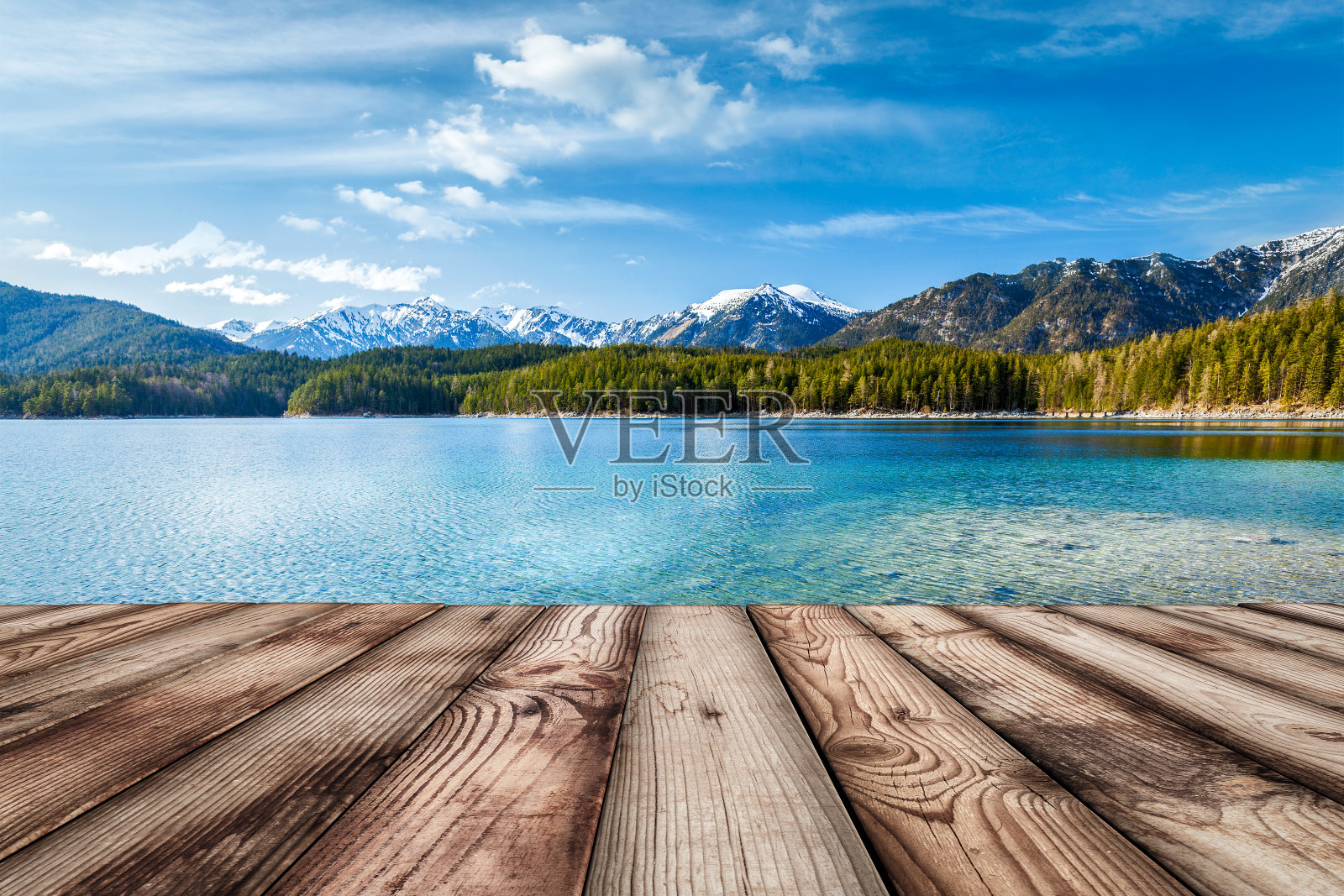 德国湖的木板背景照片摄影图片