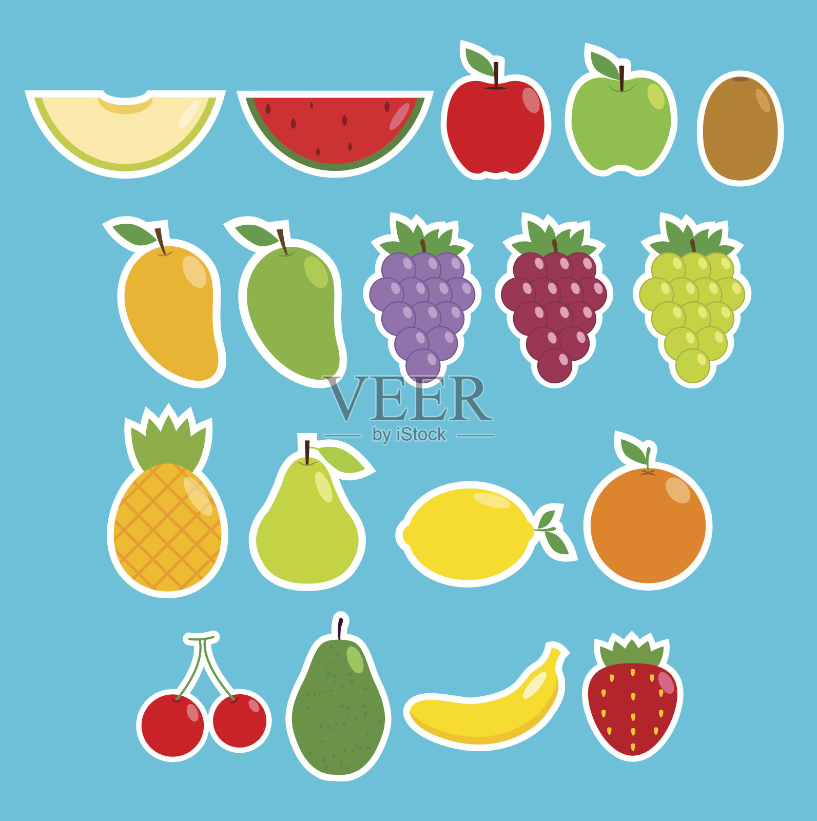 水果标签集合插画图片素材