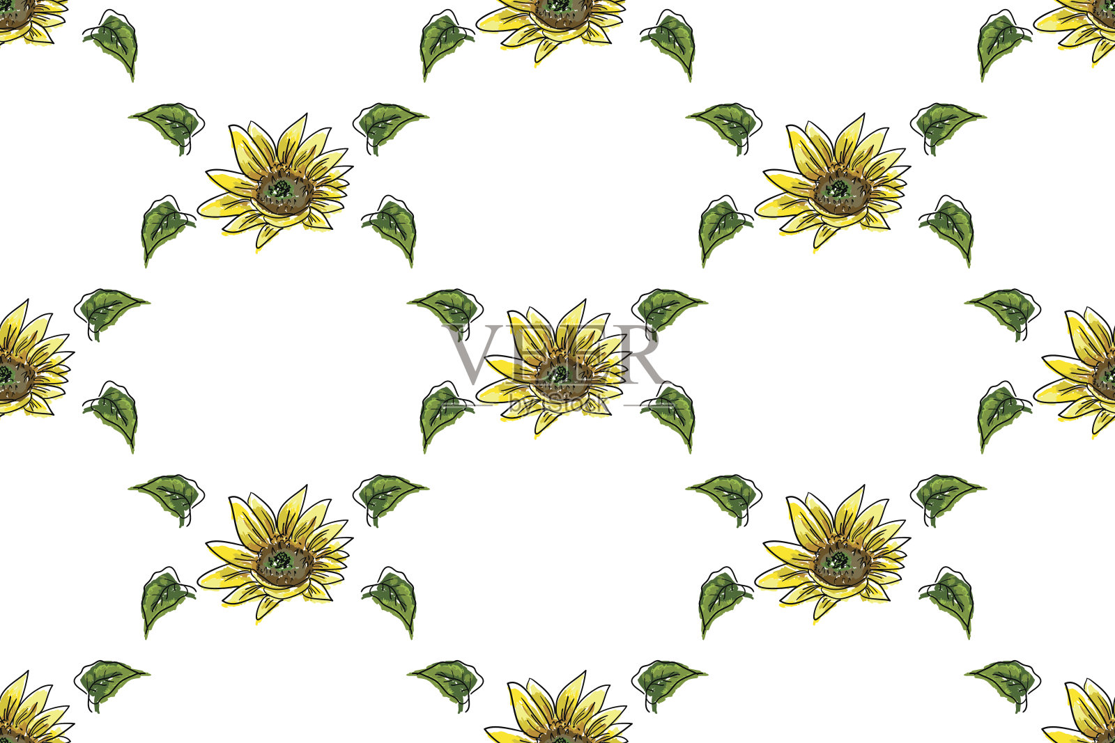 黄色向日葵的成分设计元素图片