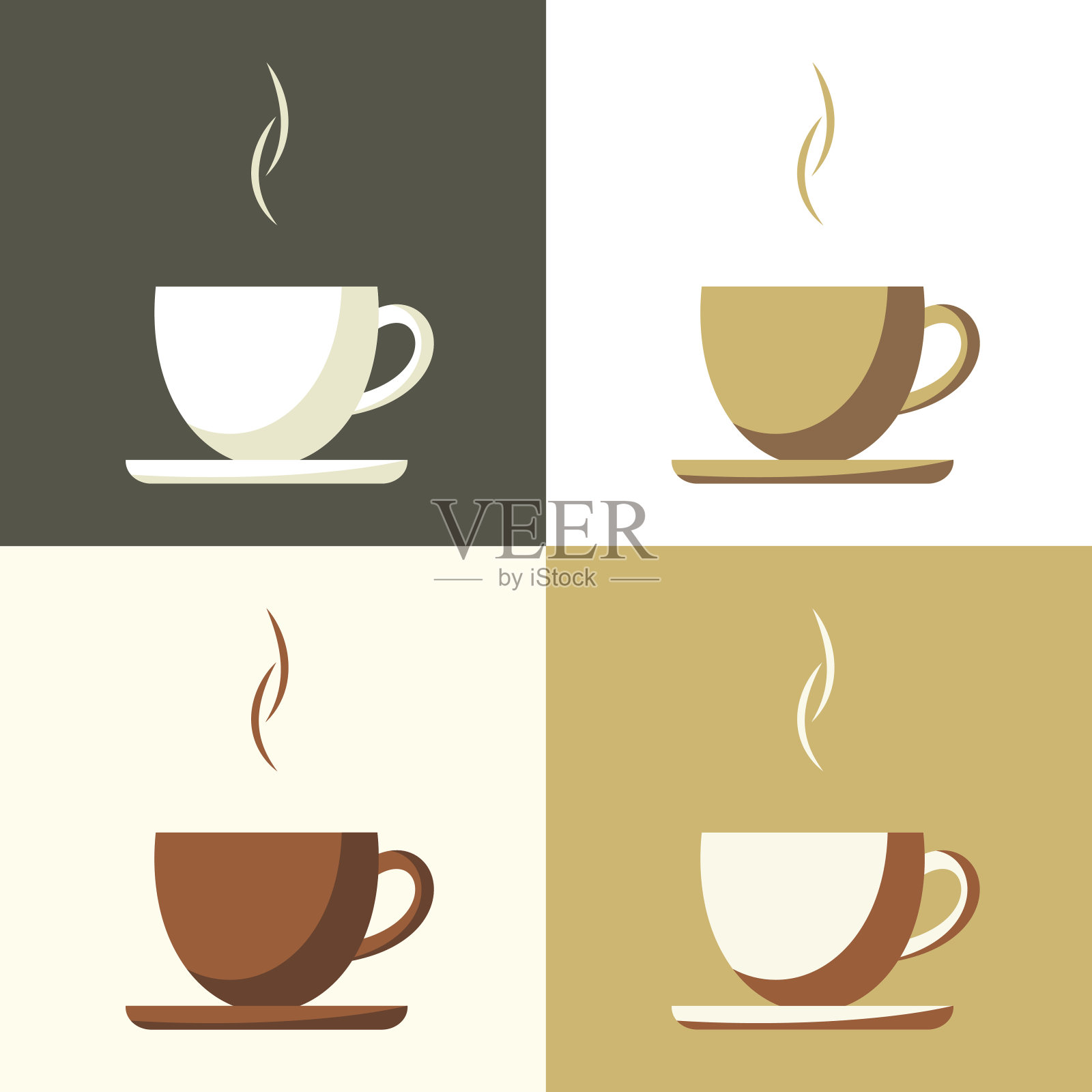 咖啡杯套装图标插画图片素材