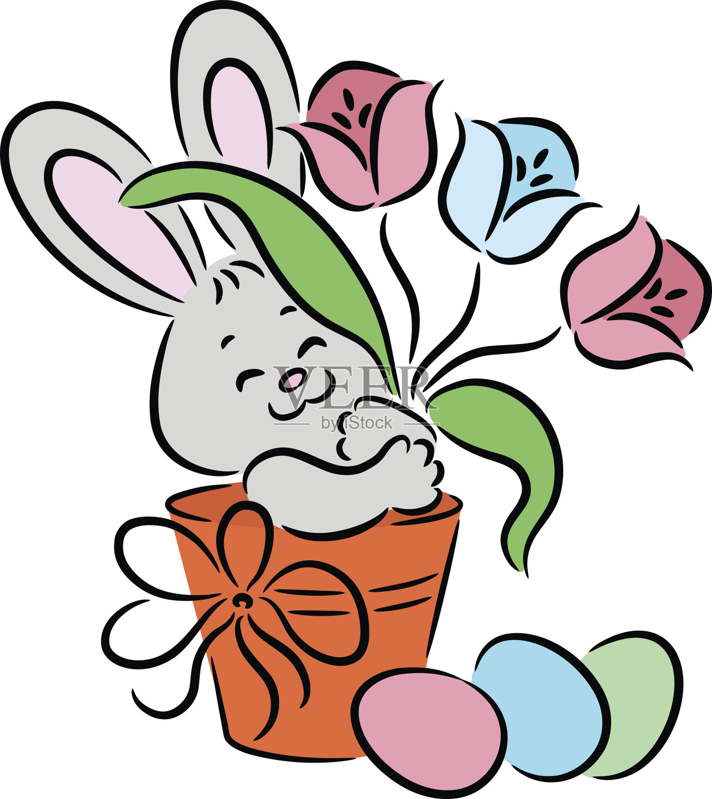 复活节的兔子插画图片素材