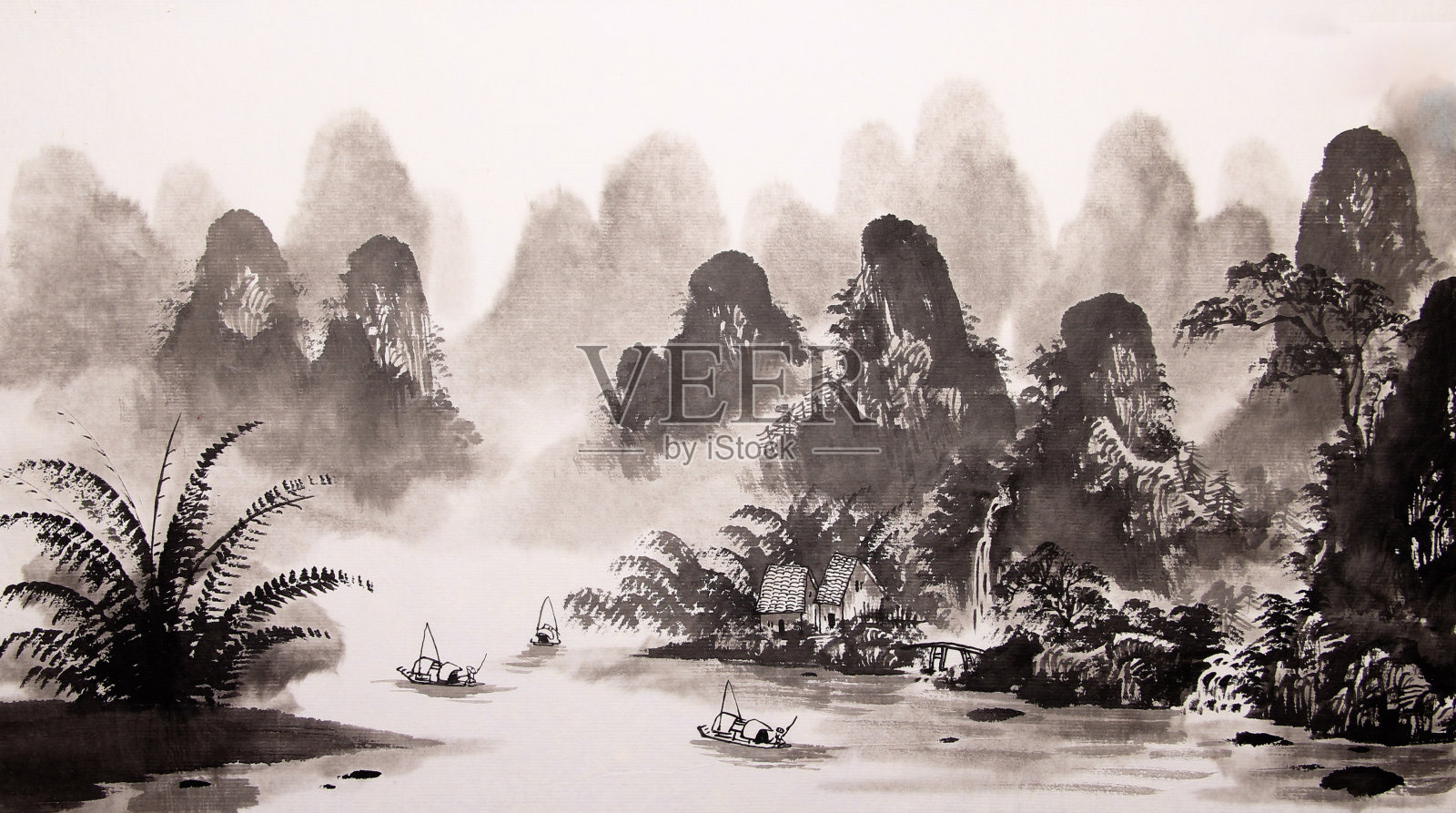 中国水彩画插画图片素材