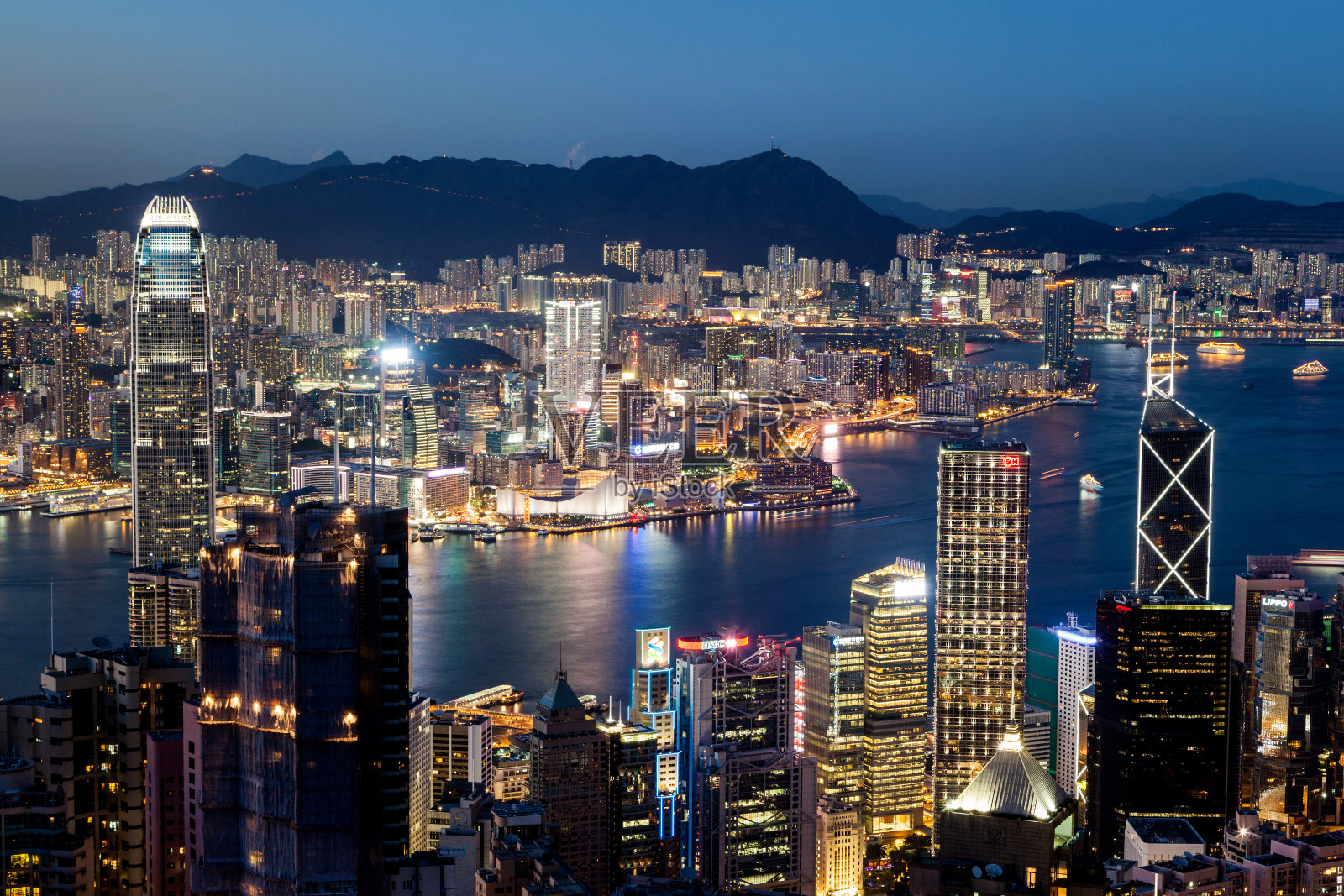 香港维多利亚港夜景照片摄影图片