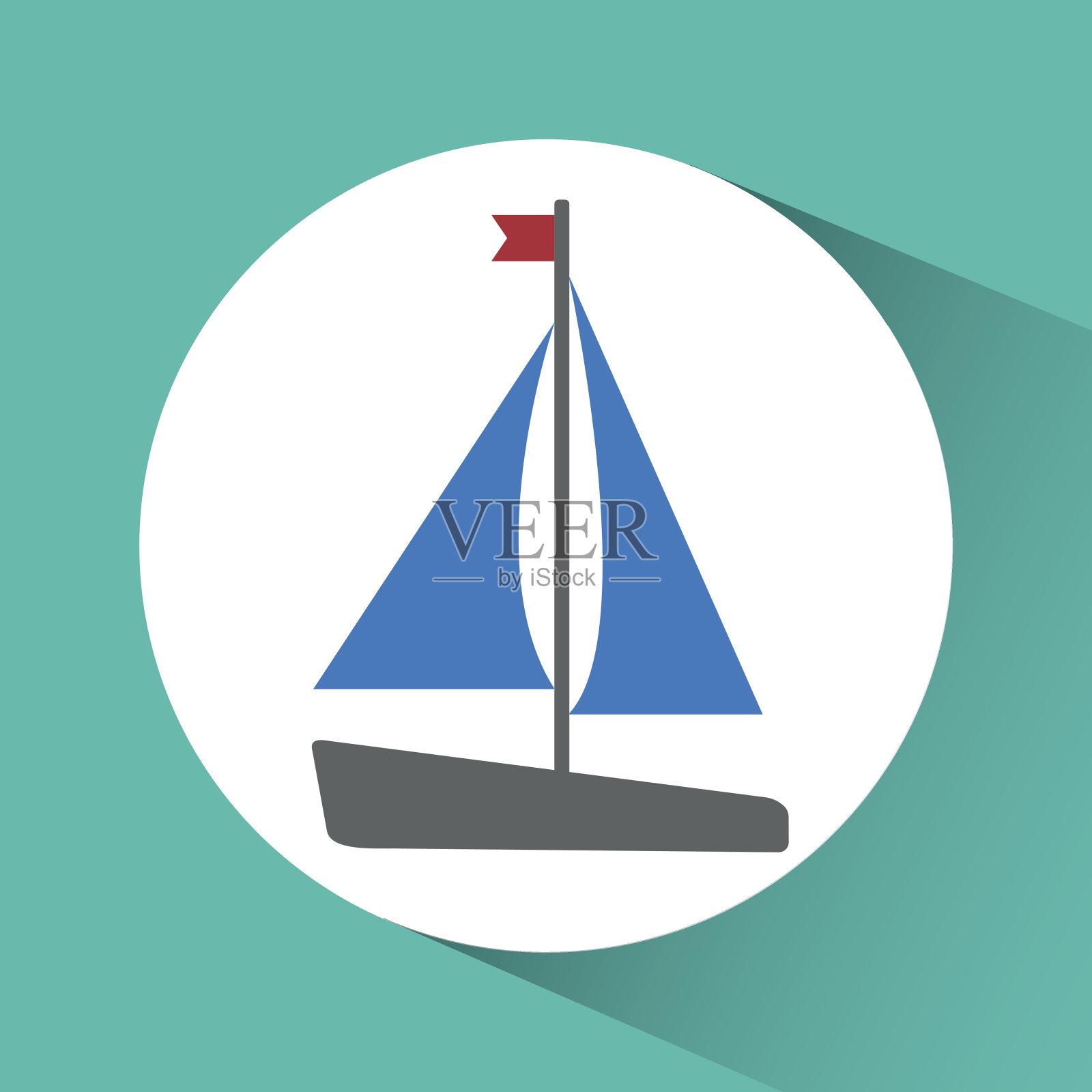 帆船船，航海的海洋标志。矢量图形插画图片素材