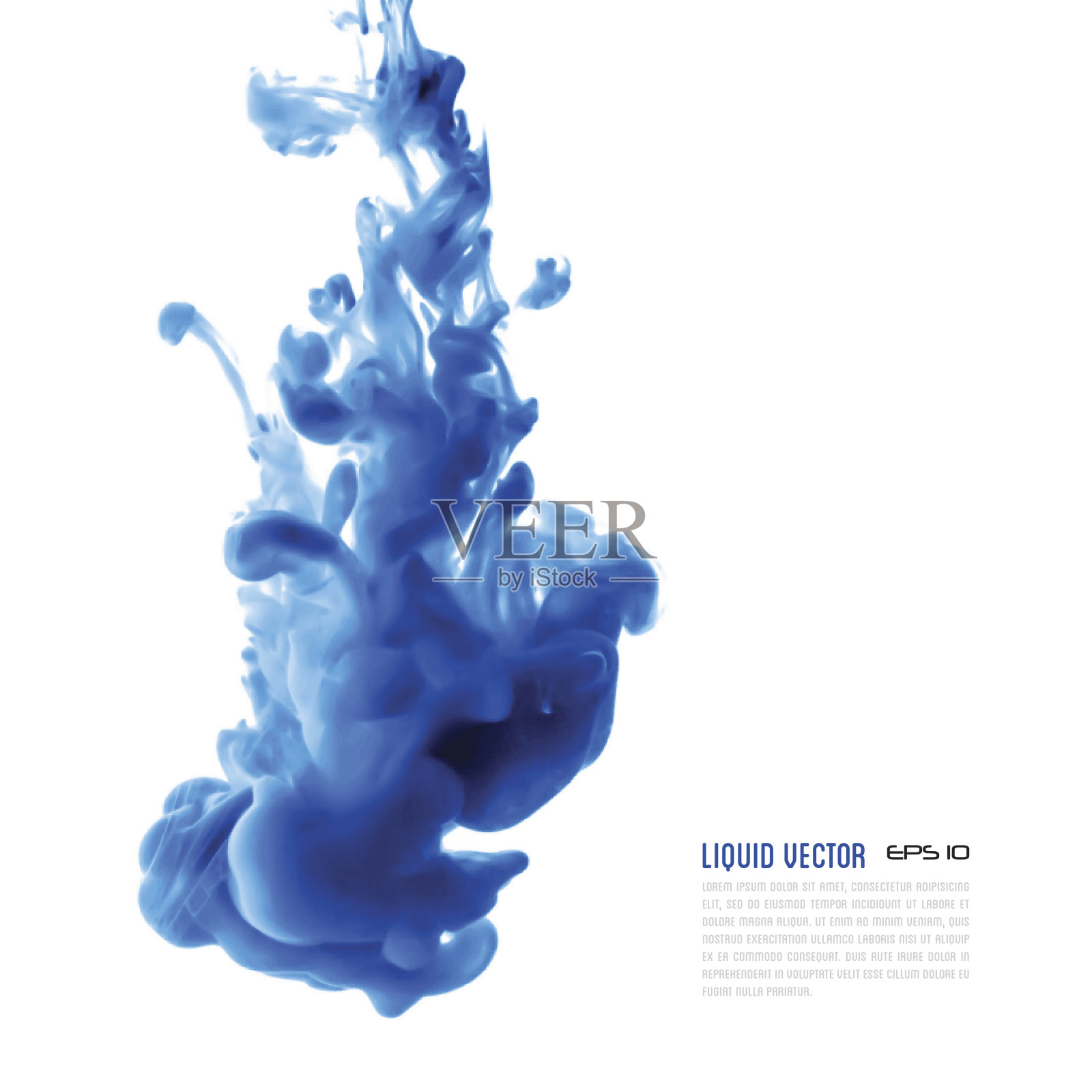 液体墨水云。向量抽象背景。孤立的元素。插画图片素材
