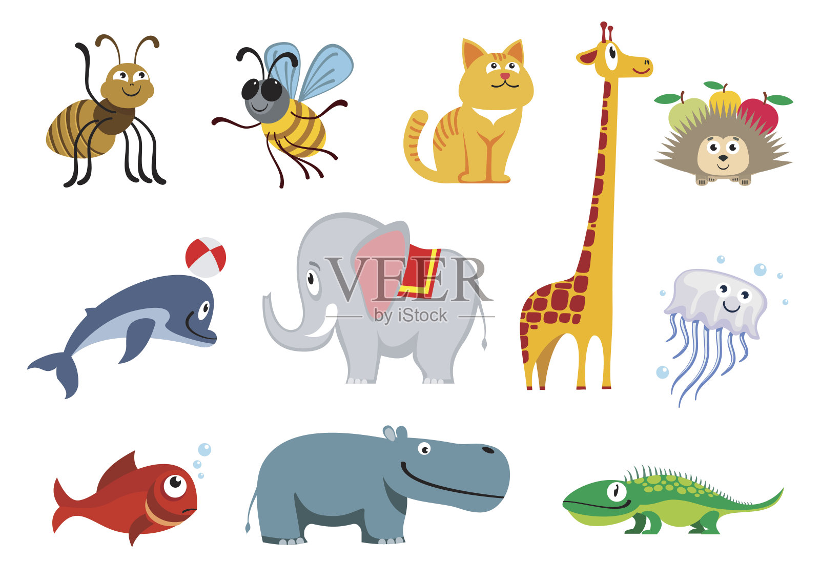 动物园动物向量集插画图片素材