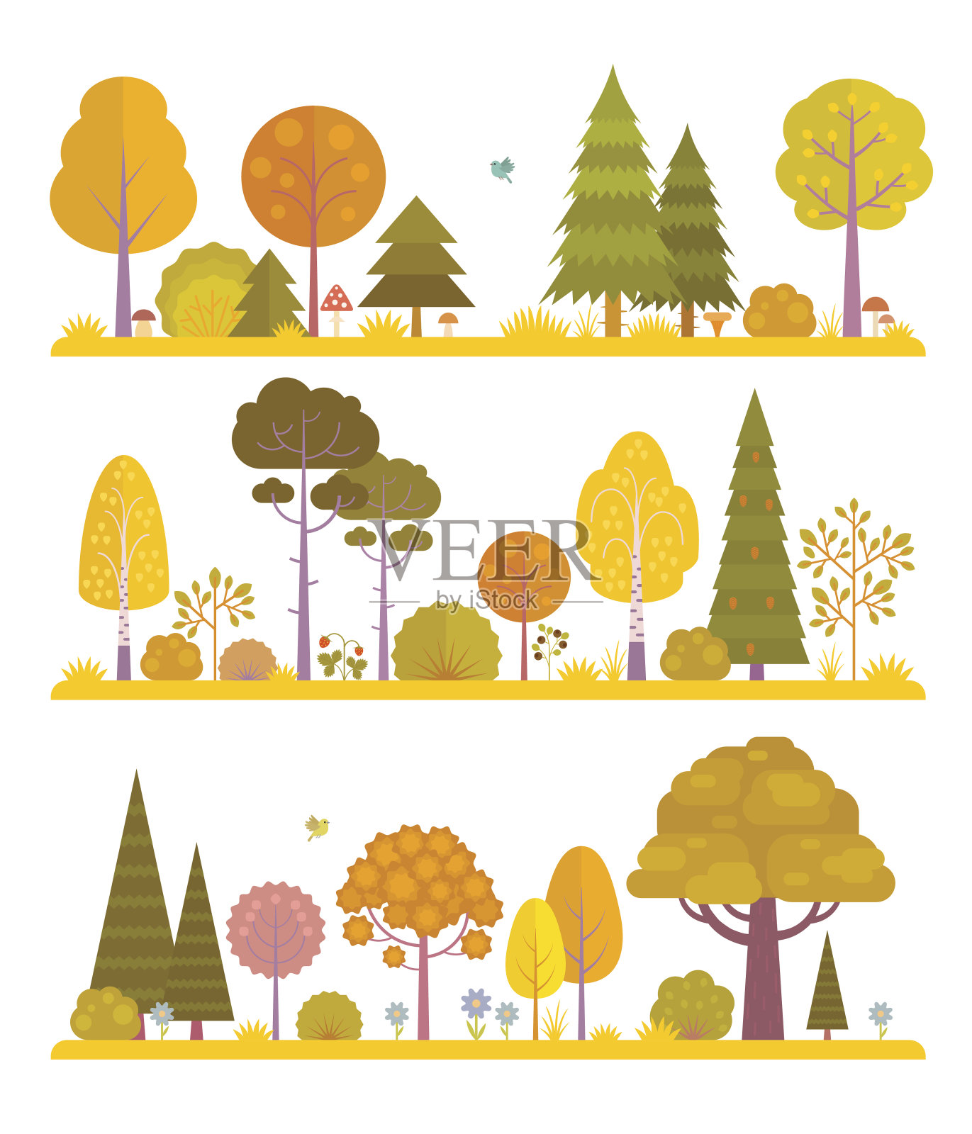 Aututmn森林设计元素图片