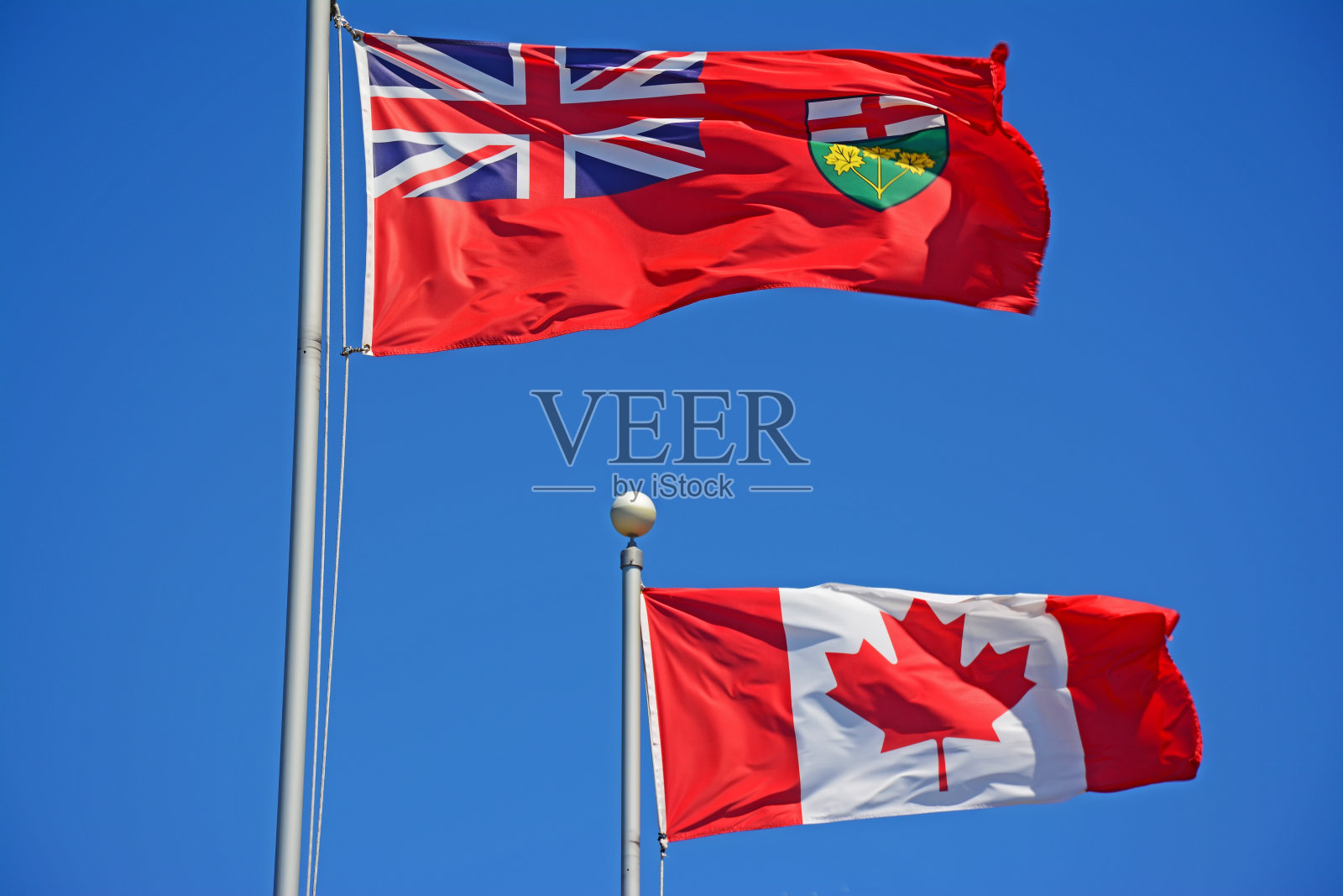 加拿大和安大略省国旗照片摄影图片