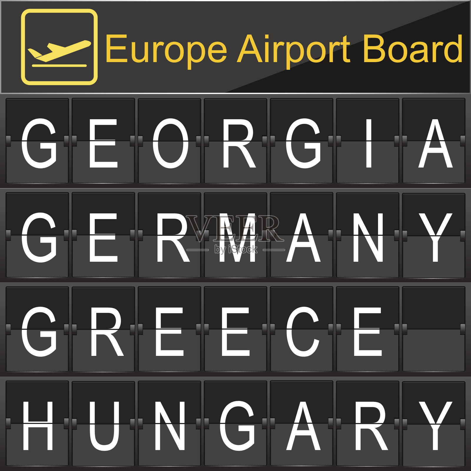 欧洲机场数字登机插画图片素材