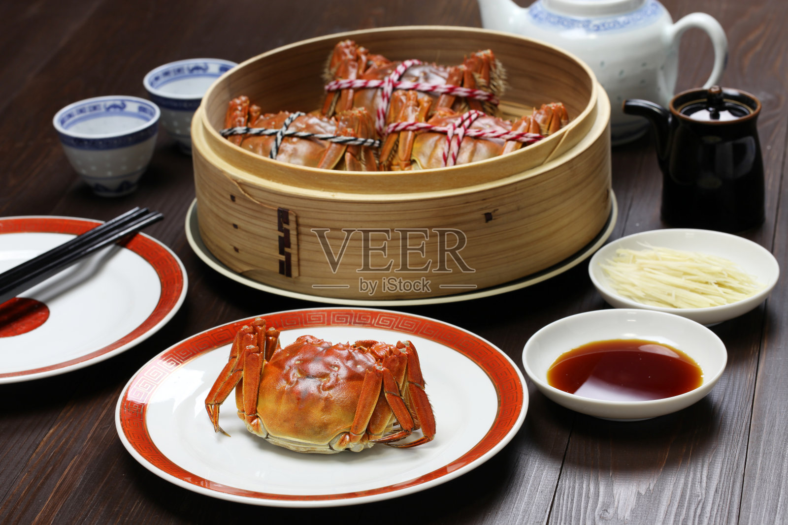 上海大闸蟹，中国菜照片摄影图片