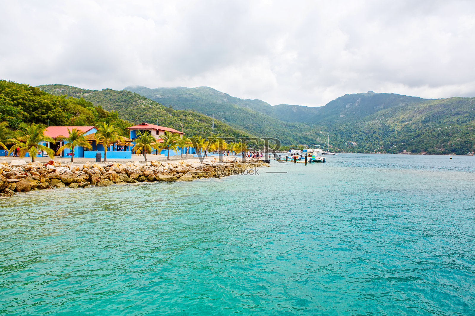 海滩和热带度假胜地，拉巴达岛，海地。照片摄影图片